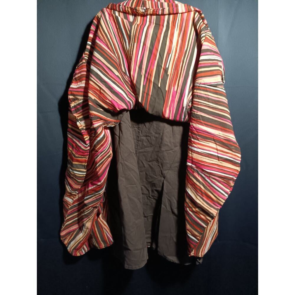 Y2K Calvin Klein Maxi Skirt Women 6 Tulip Stripe Brown Pink Long Vintage - Picture 2 of 5
